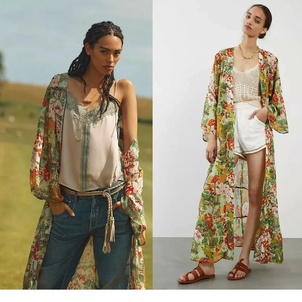 Anthropologie Floral Duster Kimono